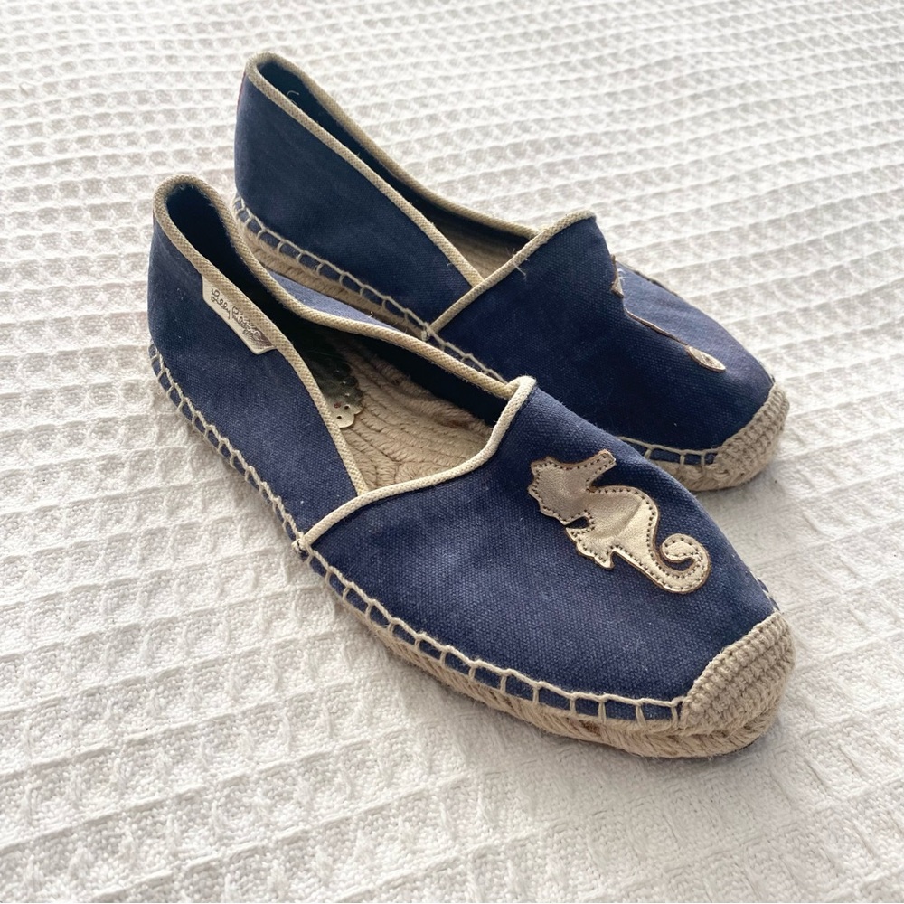 Lilly Pulitzer Lia Blue Seahorse Espadrilles size 8 - Picture 2 of 8